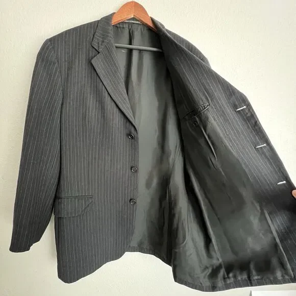 Romeo Gigli Mens Pinstripe Suit Jacket Size 42 R 52 IT - Picture 5 of 11